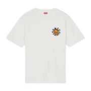 Oranje Wit Korte Mouw Katoenen T-shirt Kenzo , White , Heren