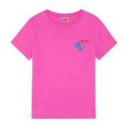 Getekende Bloemen T-shirt Kenzo , Pink , Dames