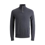 Essentials Jjeemil Knit Half Zip Jack & Jones , Gray , Heren