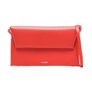 Rode Leren Schoudertas Jil Sander , Red , Dames