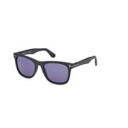 Mat Zwart Blauw Zonnebril Ft1099 Tom Ford , Black , Unisex