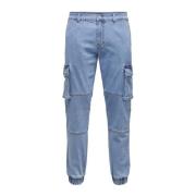 Cargo-Style Heren Jeans Only & Sons , Blue , Heren