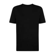 Zwart Katoenen T-shirt met Wit Logo Jil Sander , Black , Heren