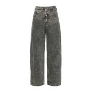 Grijze Denim Jeans, Gekrinkelde Afwerking MM6 Maison Margiela , Gray ,...