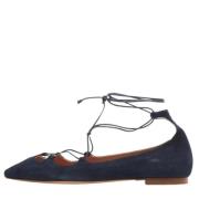 Pre-owned Suede flats Carolina Herrera Pre-owned , Blue , Dames