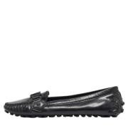 Pre-owned Leather flats Louis Vuitton Vintage , Black , Dames