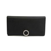 Pre-owned Leather wallets Bvlgari Vintage , Black , Dames