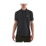 Zwarte Piqué Polo Shirt Korte Mouw Ma.strum , Black , Heren