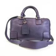 Pre-owned Leather handbags Loewe Pre-owned , Purple , Dames