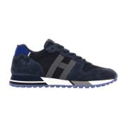 Blauw Grijs Velvet Sneakers Hogan , Multicolor , Heren