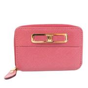 Pre-owned Leather wallets Salvatore Ferragamo Pre-owned , Pink , Dames