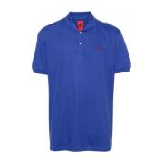 Blauw Logo Jersey Polo Shirt Ferrari , Blue , Heren