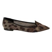 Leopard Platte Ballerina Ballerinas Dolce & Gabbana , Brown , Dames