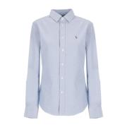 Klassiek Oxford Shirt Blauw Logo Borduurwerk Ralph Lauren , Blue , Dam...