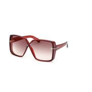 Rood Bruin Spiegel Zonnebril Ft1117 Tom Ford , Red , Unisex