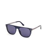 Blauw Shiny Blue Zonnebril Tom Ford , Blue , Unisex