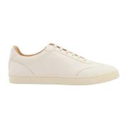 Witte Leren Sneakers Veters Italië Brunello Cucinelli , White , Heren