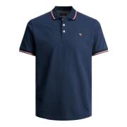 Klassiek Poloshirt met Contraststrepen Jack & Jones , Blue , Heren