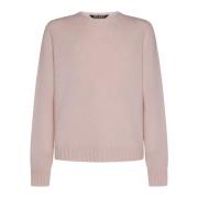 Intarsia-Knit Logo Sweater Palm Angels , Pink , Heren