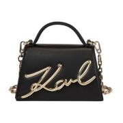 Zwarte leren damestas Karl Lagerfeld , Black , Dames