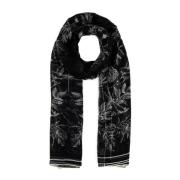 Zijden Bedrukte Foulard Sjaal Alexander McQueen , Black , Dames