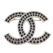 Pre-owned Metal brooches Chanel Vintage , Black , Dames