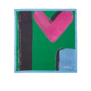 Handgeschilderde Letter Sq Sjaal, Lawn Green Mulberry , Multicolor , U...