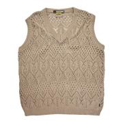 Bruine Gehaakte Vest Iuter , Beige , Heren