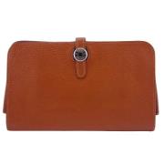 Pre-owned Leather wallets Hermès Vintage , Brown , Dames