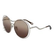 Mode Zonnebril Bruin Verlooplens Chloé , Gray , Dames