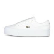 Logo Sneaker Mat Leer Label Reliëf Lacoste , White , Dames