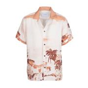 Cuban Collar Shirt - Print - Short Sleeve Les Deux , Multicolor , Here...