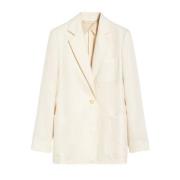 Ivoor Linnen Blazer Jas Max Mara , Beige , Dames