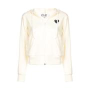 Zwart Hart Rits Hoodie Comme des Garçons Play , Beige , Dames