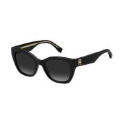 1980/S-807 Zonnebril Zwart Donkergrijs Tommy Hilfiger , Black , Dames