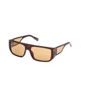 Bruine Lens Donker Havana Zonnebril Guess , Brown , Heren