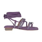 Griekse Stijl Geknoopte Been Sandaal Alma EN Pena , Purple , Dames