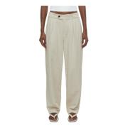 Relaxed Fit Beige Broek Rechte pijp Closed , Beige , Dames