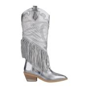 Fonkelende Fringed Cowboy Boot Alma EN Pena , Gray , Dames