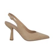 Leren Hoge Hak Sandaal met Gesp Alma EN Pena , Beige , Dames