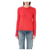 Rode Cable-Knit Crewneck Sweater Ralph Lauren , Red , Dames