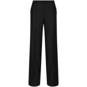 Zwarte Wollen Flared Broek Dolce & Gabbana , Black , Dames