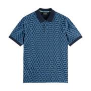 Polo met All Over Print Scotch & Soda , Blue , Heren