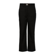 Zwarte Hoge Taille Katoenen Broek Liu Jo , Black , Dames