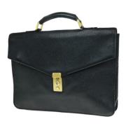 Pre-owned Leather briefcases Chanel Vintage , Black , Dames