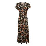 Bloemenprint V-Hals Jurk Rixo , Multicolor , Dames