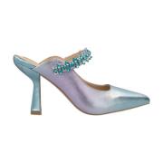 Kristalversierde puntige slingback schoen Alma EN Pena , Blue , Dames