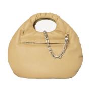 Unieke Egg Bag met Afneembare Ketting LOW Classic , Beige , Dames