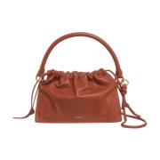 Slouchy Gestructureerde Leren Handtas Yuzefi , Brown , Dames