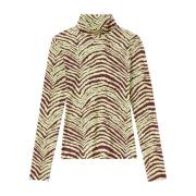 Zebra Print Turtleneck Top Proenza Schouler , Multicolor , Dames